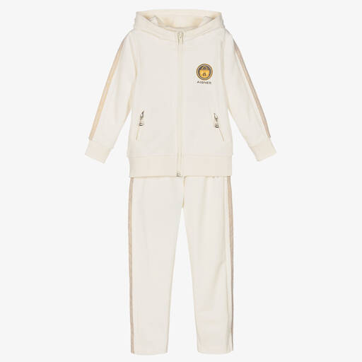 AIGNER-Girls Ivory Cotton Tracksuit | Childrensalon Outlet