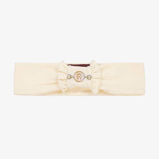 AIGNER-Girls Ivory Pima Cotton Headband | Childrensalon Outlet