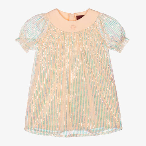 AIGNER-Girls Pale Pink Sequin Dress | Childrensalon Outlet