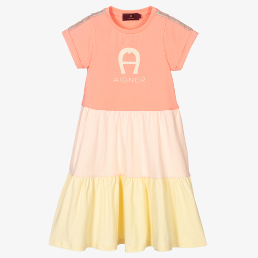 AIGNER-فستان قطن جيرسي لون زهري | Childrensalon Outlet