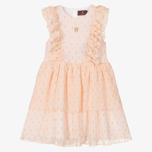 AIGNER-Girls Pink Chiffon Dress | Childrensalon Outlet