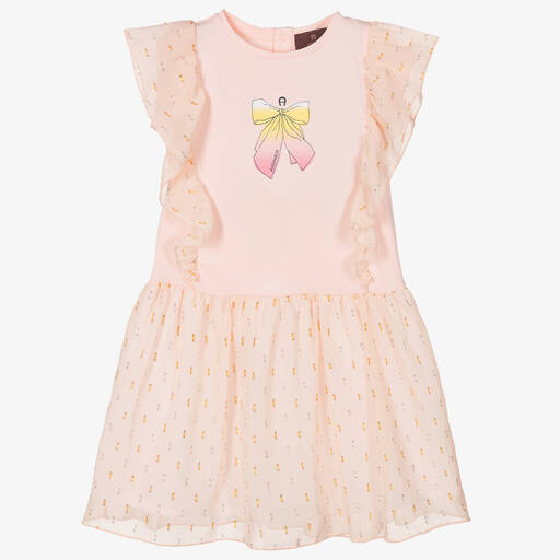 AIGNER-Robe rose coton et mousseline fille | Childrensalon Outlet