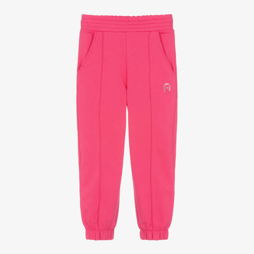 AIGNER-Girls Pink Cotton Joggers | Childrensalon Outlet