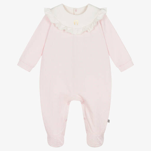 AIGNER-أفرول بيبي غرو قطن جيرسي مزين بكشكش لون زهري | Childrensalon Outlet