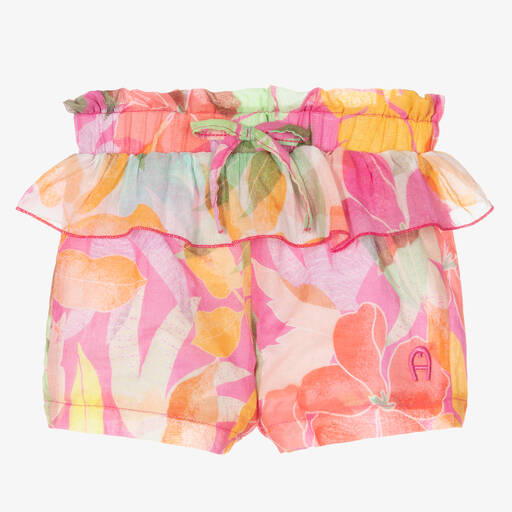 AIGNER-Girls Pink Floral Cotton Shorts | Childrensalon Outlet