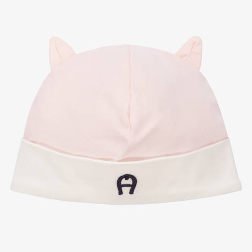 AIGNER-Girls Pink Pima Cotton Baby Hat | Childrensalon Outlet