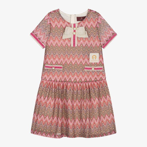 AIGNER-فستان زيغ زاغ لون زهري | Childrensalon Outlet