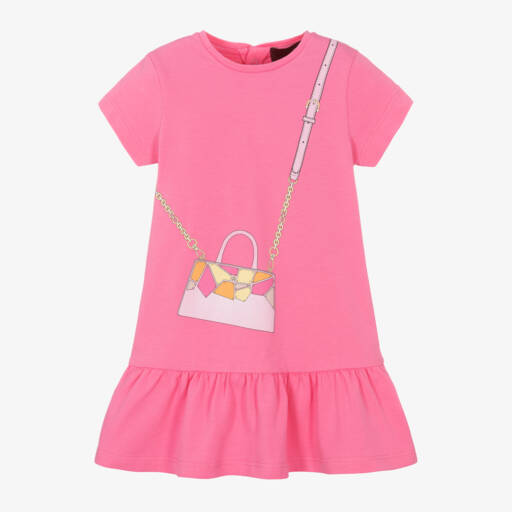 AIGNER-فستان وردي ناعم للبنات مع كشكشات | Childrensalon Outlet