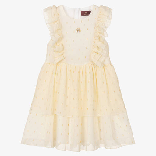 AIGNER-Girls Yellow Chiffon Dress | Childrensalon Outlet