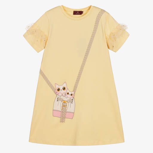 AIGNER-Gelbes Baumwollkleid für Mädchen | Childrensalon Outlet