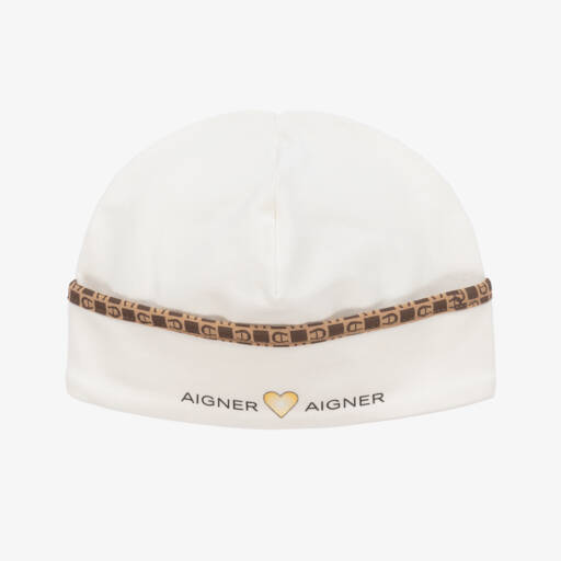 AIGNER-Кремовая роскошная шапочка из пима для малышей | Childrensalon Outlet