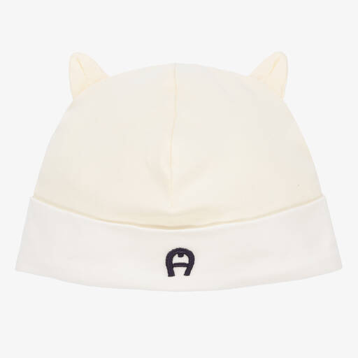 AIGNER-Ivory Pima Cotton Baby Hat | Childrensalon Outlet