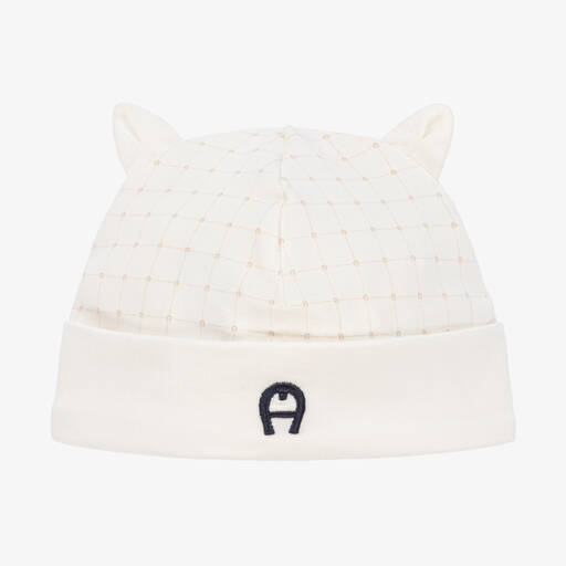 AIGNER-Ivory Pima Cotton Baby Hat | Childrensalon Outlet