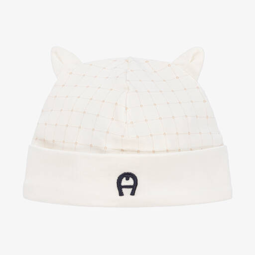 AIGNER-Bonnet ivoire en coton Pima bébé | Childrensalon Outlet