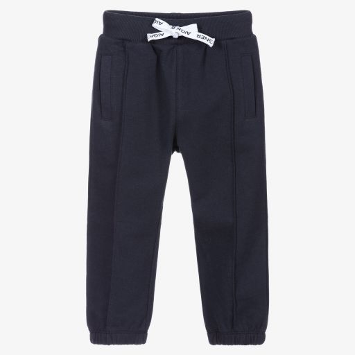 AIGNER-Navy Blue Cotton Baby Joggers  | Childrensalon Outlet