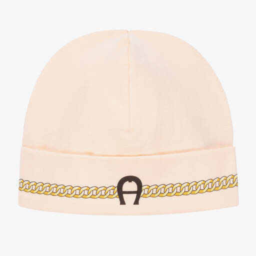 AIGNER-Pink Cotton Baby Hat | Childrensalon Outlet
