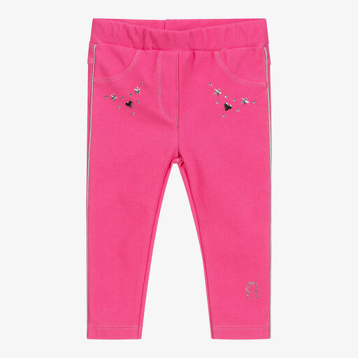 AIGNER-Pink Cotton Baby Jeggings | Childrensalon Outlet