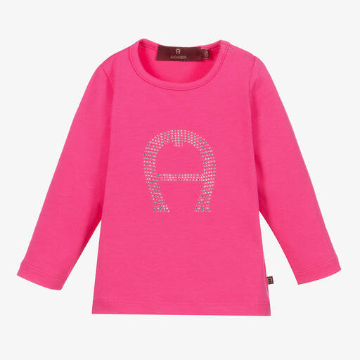 AIGNER-Pink Cotton Top | Childrensalon Outlet