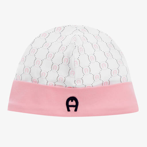AIGNER-Pink Pima Cotton Baby Hat | Childrensalon Outlet