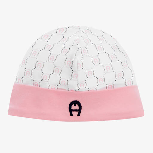 AIGNER-Bonnet rose en coton Pima Bébé | Childrensalon Outlet