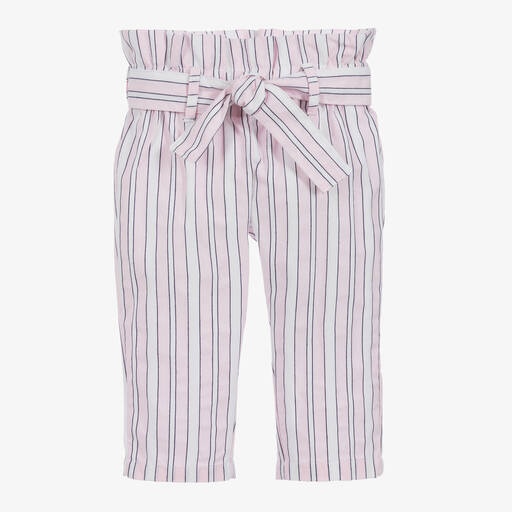 AIGNER-Pink & White Cotton Trousers | Childrensalon Outlet