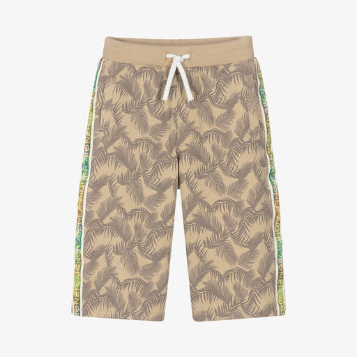 AIGNER-Teen Boys Beige Palm Print Shorts | Childrensalon Outlet