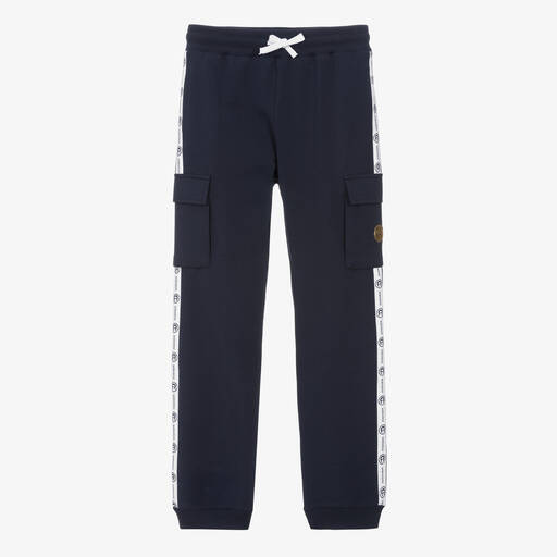 AIGNER-Teen Boys Navy Blue Cargo Joggers | Childrensalon Outlet