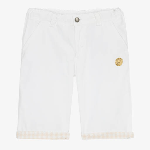 AIGNER-Teen Boys White Cotton Shorts | Childrensalon Outlet