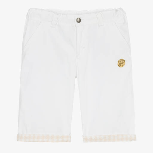 AIGNER-Teen Boys White Cotton Shorts | Childrensalon Outlet