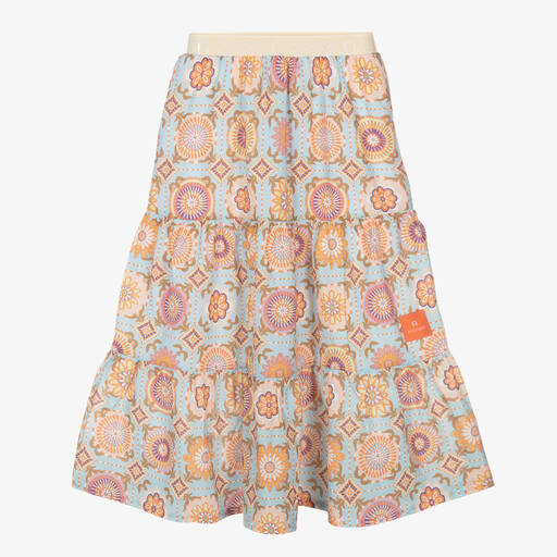AIGNER-Teen Girls Blue Cotton Floral Skirt | Childrensalon Outlet