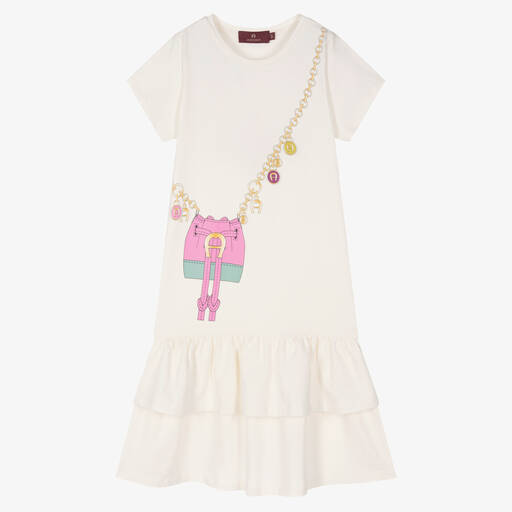 AIGNER-Teen Girls Ivory Cotton Crossbody Bag Dress | Childrensalon Outlet
