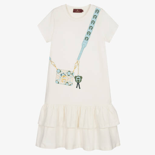 AIGNER-Teen Girls Ivory Cotton Crossbody Bag Dress | Childrensalon Outlet