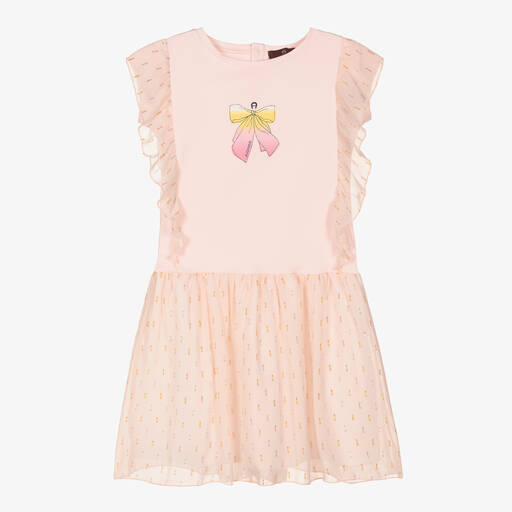AIGNER-Teen Girls Pink Cotton & Chiffon Dress | Childrensalon Outlet