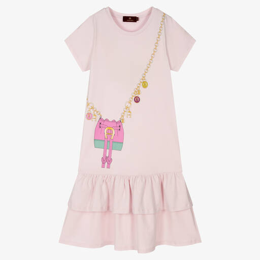 AIGNER-Teen Girls Pink Cotton Crossbody Bag Dress | Childrensalon Outlet