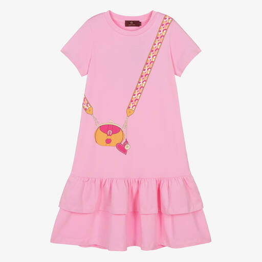 AIGNER-Teen Girls Pink Cotton Crossbody Bag Dress | Childrensalon Outlet