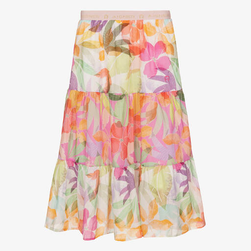 AIGNER-Teen Girls Pink Floral Cotton Skirt | Childrensalon Outlet