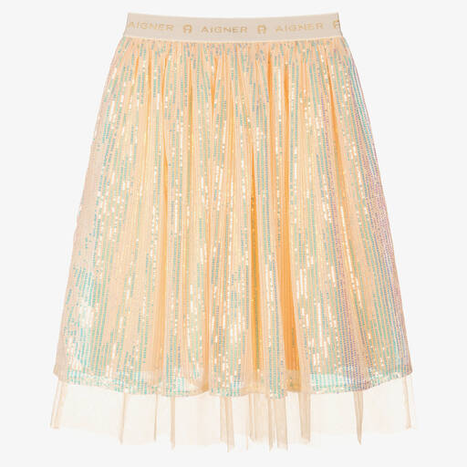 AIGNER-Teen Girls Pink Sequin Tulle Skirt | Childrensalon Outlet