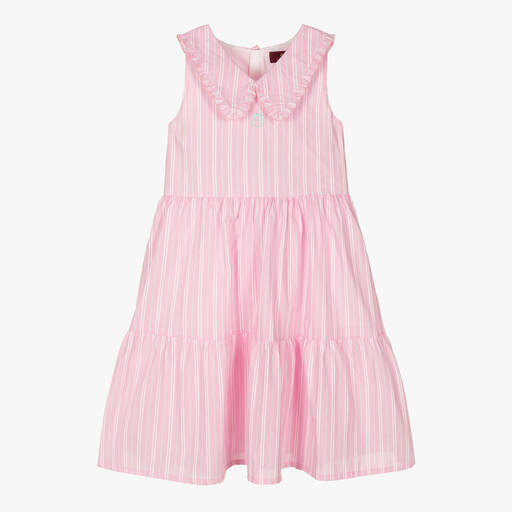 AIGNER-Robe chemise rose à rayures ado | Childrensalon Outlet