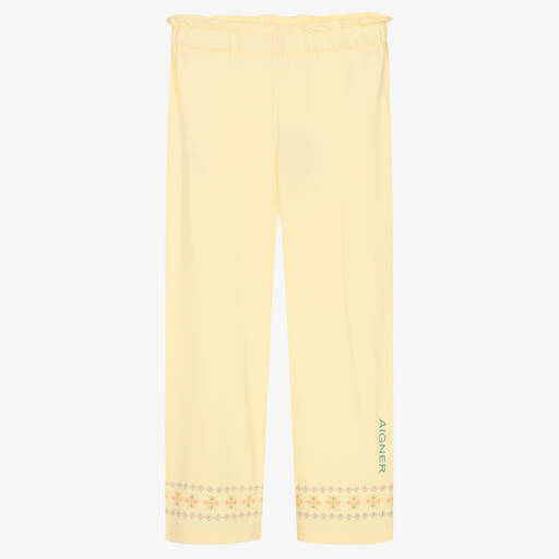 AIGNER-Teen Girls Yellow Wide-Leg Trousers | Childrensalon Outlet