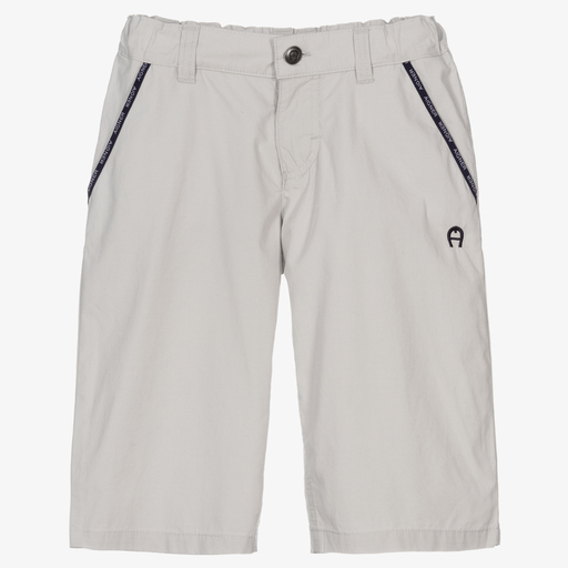 AIGNER-Teen Grey Chino Shorts | Childrensalon Outlet