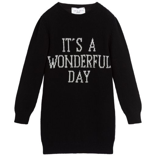 Alberta Ferretti-Black Wool Sweater Dress | Childrensalon Outlet