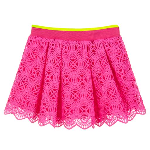 Alberta Ferretti-Fuchsia Pink Cotton Lace Skirt | Childrensalon Outlet