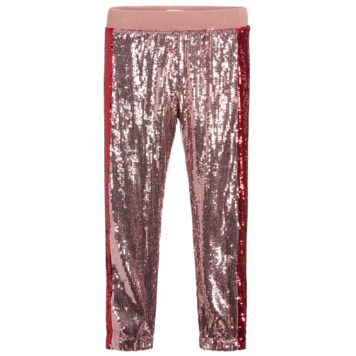 Alberta Ferretti-Pink & Red Sequinned Joggers | Childrensalon Outlet