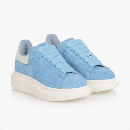 Alexander McQueen-Blue Suede Leather Trainers | Childrensalon Outlet