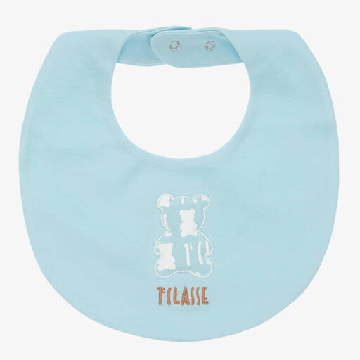 Alviero Martini-Baby Boys Blue Teddy Logo Bib | Childrensalon Outlet