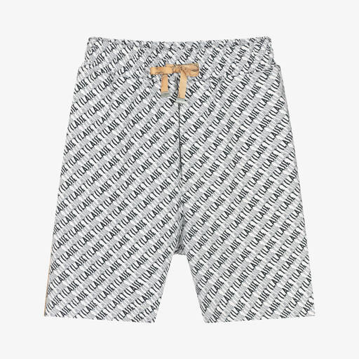 Alviero Martini-Black Geo Print Cotton Shorts | Childrensalon Outlet