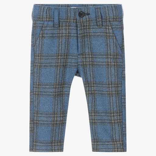 Alviero Martini-Blue Check Wool Blend Trousers | Childrensalon Outlet