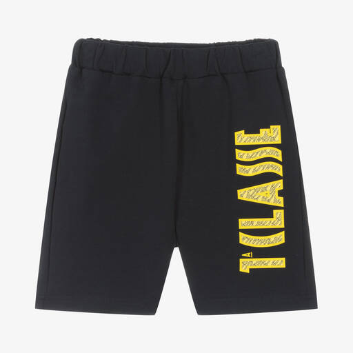 Alviero Martini-Boys Blue Cotton Logo Shorts | Childrensalon Outlet