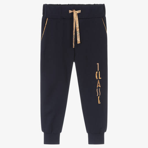 Alviero Martini-Boys Blue Geo Map Joggers | Childrensalon Outlet
