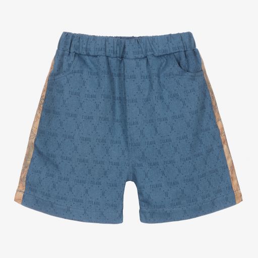 Alviero Martini-Boys Blue Geo Map Shorts | Childrensalon Outlet